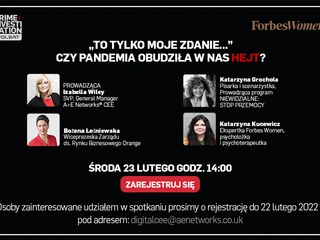 Zapraszamy do udziału w wirtualnym spotkaniu zorganizowanym przez firmę A+E Networks we współpracy z „Forbes Women” 23 lutego 2022 r. w środę o godzinie 14.00