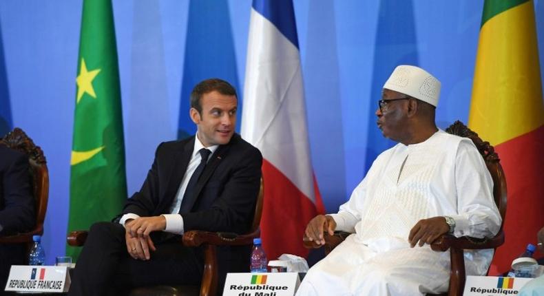 French President Emmanuel Macron joined his Malian counterpart Ibrahim Boubacar Keita at the Bamako summit with the heads of four other west African states