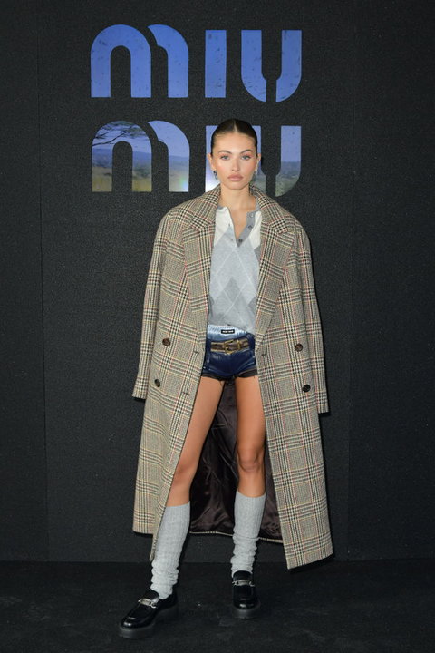 Thylane Blondeau na pokazie Miu Miu podczas Paris Fashion Week