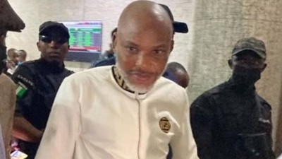 Nnamdi Kanu in court (TheNEWS)