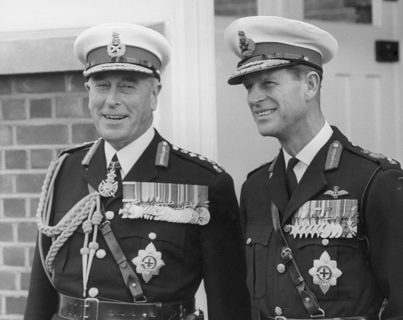 Lord Louis Mountbatten i jego siostrzeniec, książę Filip