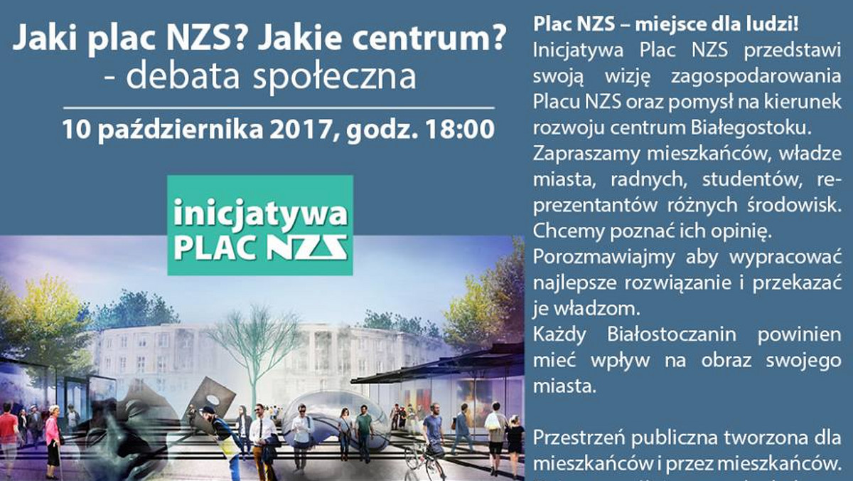 PiS chce w tym miejscu postawić pomnik Lecha Kaczyńskiego. Inni woleliby tu raczej organizować pikniki. Jeszcze inni widzieliby to miejsce, jako przestrzeń otwartą dla sztuki. Jutro (we wtorek) odbędzie się w Białymstoku druga publiczna debata mieszkańców. Jej tematem jest przyszłość jednego z centralnych miejsc stolicy województwa podlaskiego – Placu NZS.