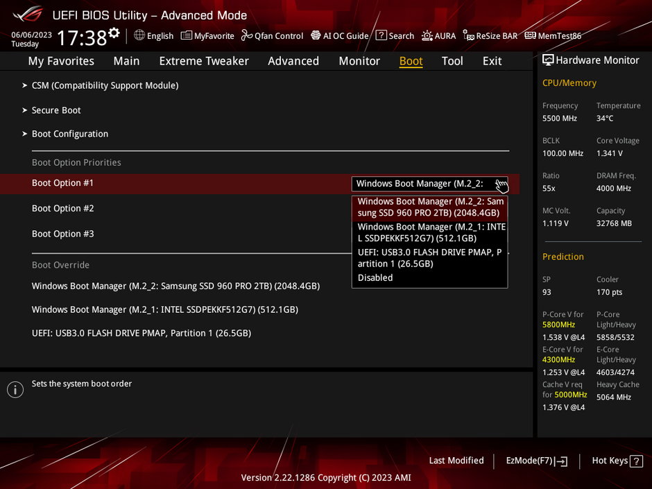 Asus – UEFI – Boot Option Priorities