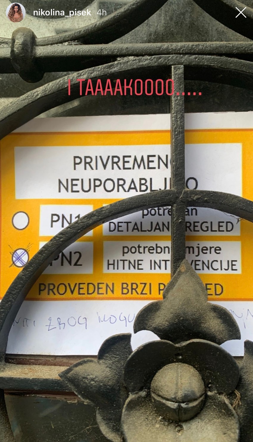 Nikolina Pišek na Instagramu