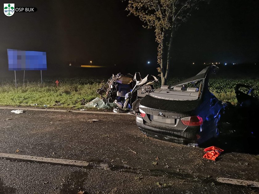 Niepruszewo: śmiertelny wypadek. Kierowca w jechał w drzewo