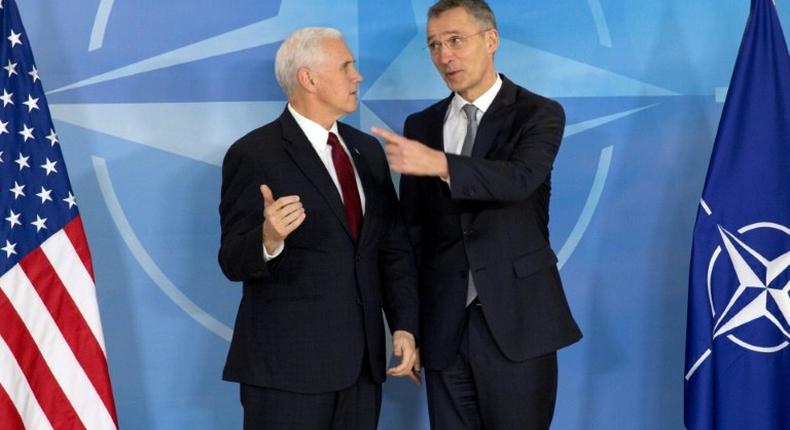 US Vice President Mike Pence (L) with NATO Secretary General Jens Stoltenberg, has gone to great lengths to reassure European leaders Washington is not giving up on its allies