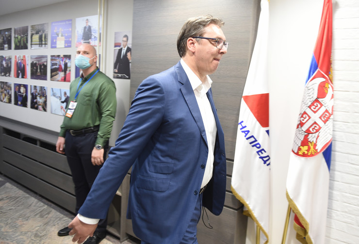 Aleksandar Vučić u štabu SNS