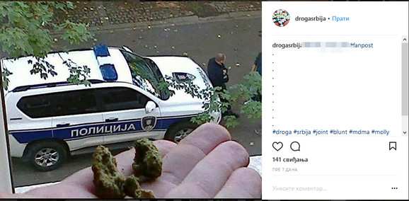Drsko: Fotografije sa marihuanom i policija u pozadini, kao izazov na ovom Instagram profilu