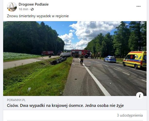 Śmiertelne wypadki na krajowej ósemce.