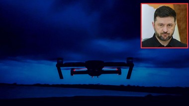 niezidentyfikowane drony na trasie przelotu zełenskiego. okręt nie otw