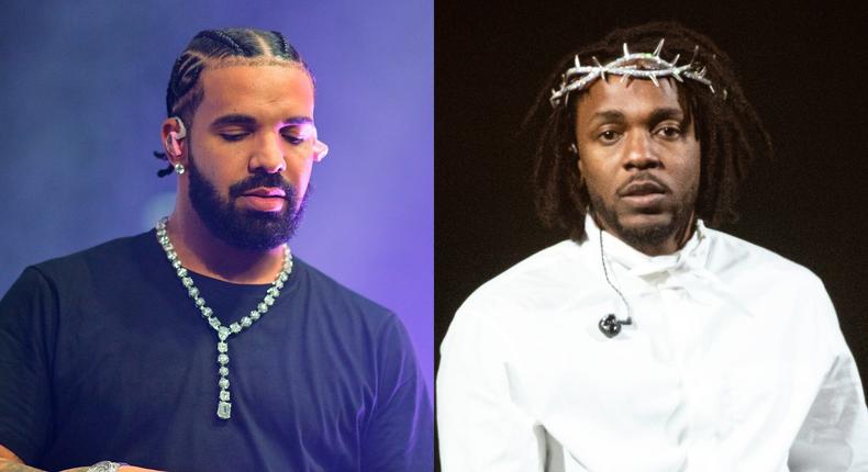 Drake (right) and Kendrick Lamar (left).Prince Williams/Samir Hussein/WireImage