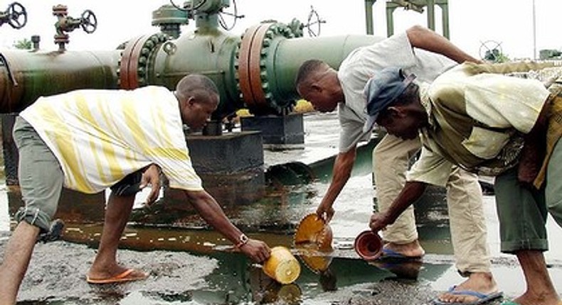 Huge volumes of crude oil stolen from the Trans Niger Pipeline in Nigeria