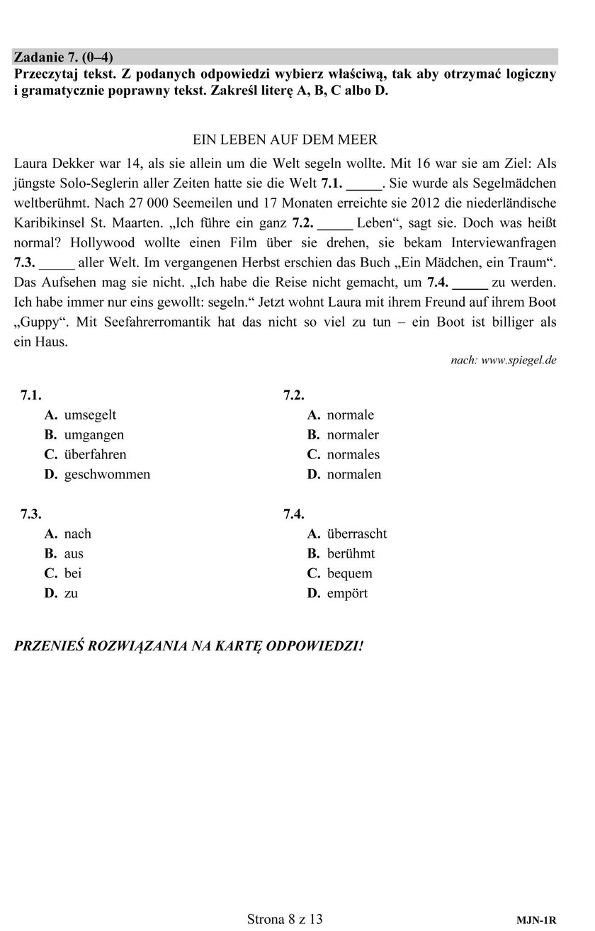 Matura 2017 język niemiecki poziom rozszerzony. Arkusze maturalne CKE - pytania i odpowiedzi