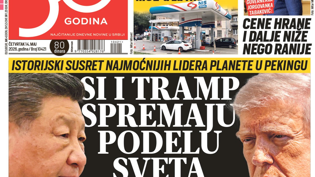 Blic naslovna strana za 14.5.