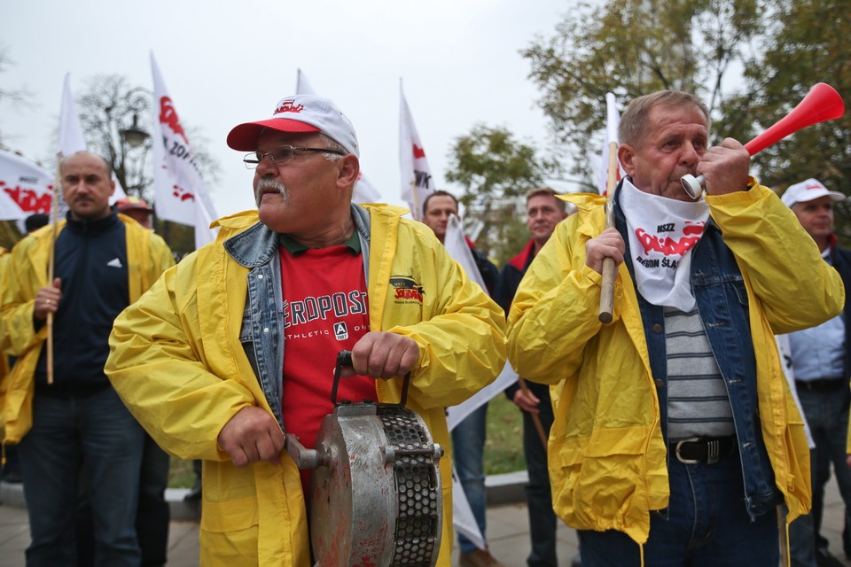 WARSZAWA SEJM EXPOSE PREMIER KOPACZ GÓRNICY PIKIETA  (Górnicza pikieta)