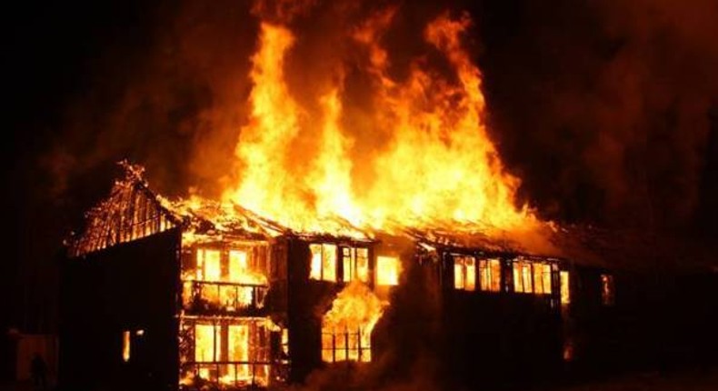 File Photo of a house on fire