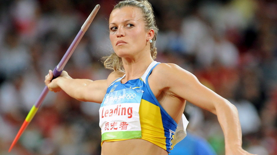 Natalija Dobrynska podczas igrzysk w Pekinie, gdzie zdobyła olimpijskie złoto w siedmioboju