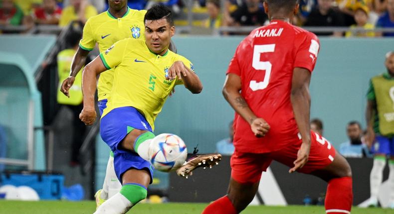 Casemiro a trouvé le chemin des filets pour le Brésil face à la Suisse, lundi 28 novembre 2022 Coupe du monde 2022
