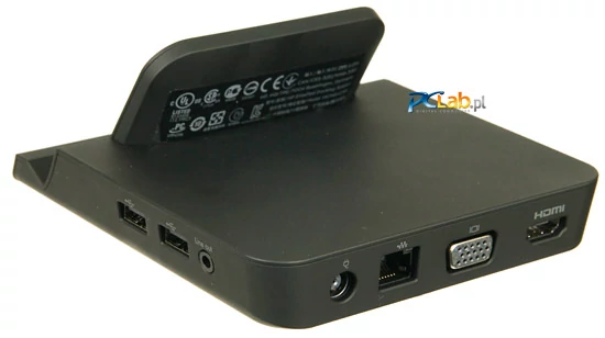 Tył: złącze zasilacza, złącze LAN, wyjścia VGA i HDMI