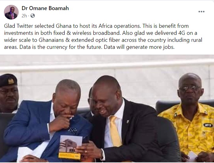Dr. Omane Boamah's Facebook post