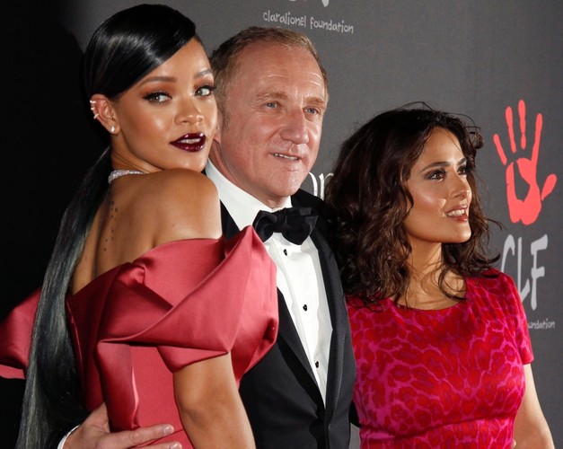 Rihanna, Salma Hayek i jej mąż Francois-Henri Pinault