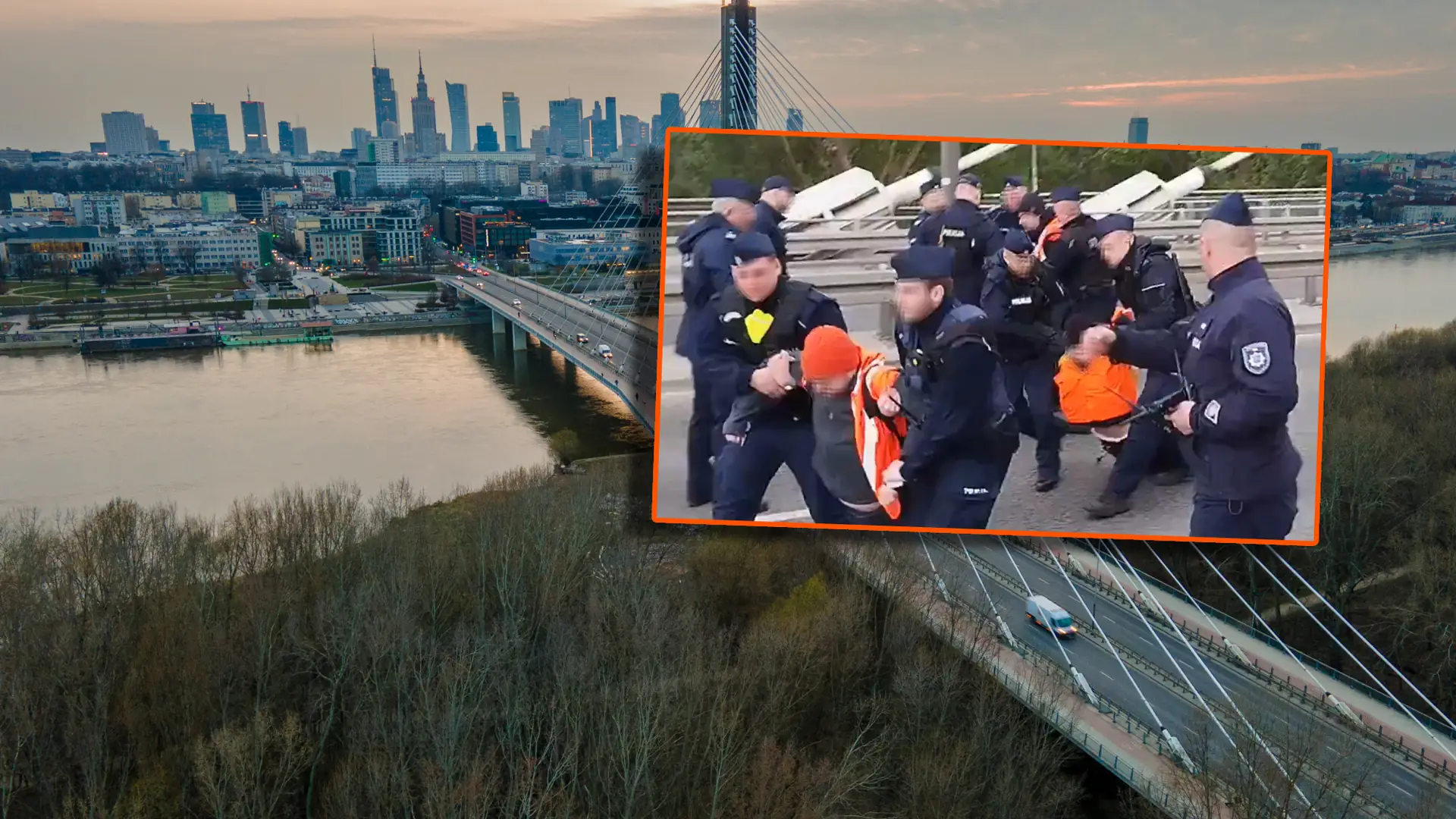 Aktywiści usunięci z mostu przez policję. "Skończyło się po kilku minutach"