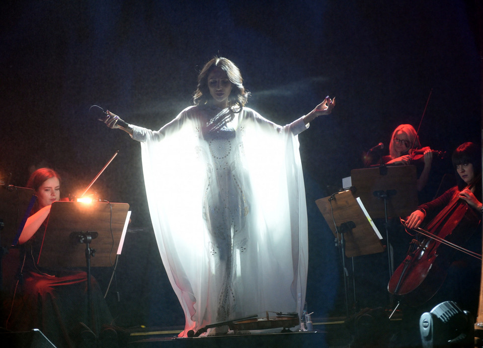 Justyna Steczkowska podczas koncertu w radiowej "Trójce"