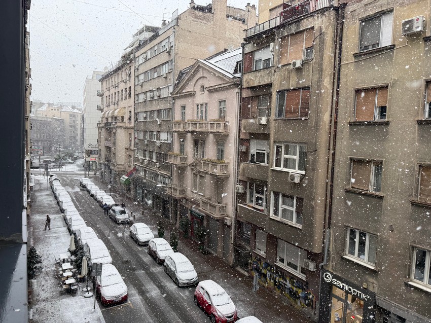 Sneg u centru Beograda