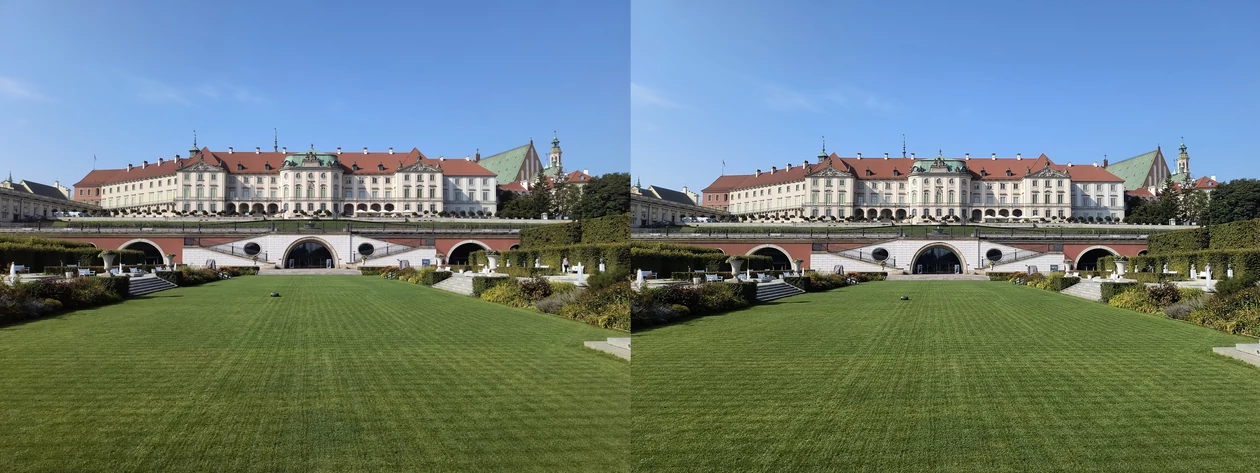 Kadr przechwycony w jakości 50 MP (po lewej) oraz w standardowej rozdzielczości 12 MP