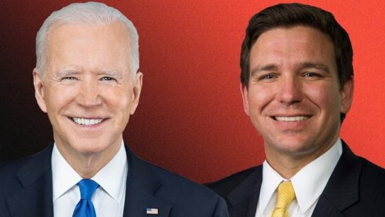 Joe Biden i Ron DeSantis. Grafika: Mikołaj Teperek