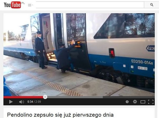 Pierwsza podróż i już pierwsza awaria. Pendolino w akcji [WIDEO]