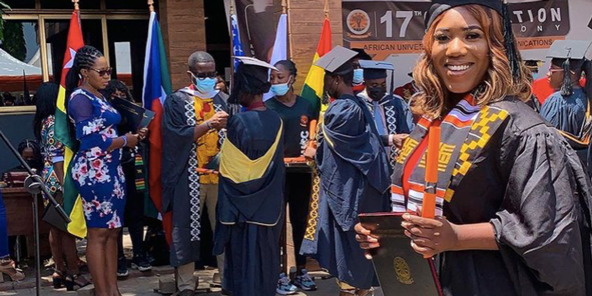 Photos: Victoria ‘Nkonkonsa’ Lebene gets a Bachelor's Degree from AUCC