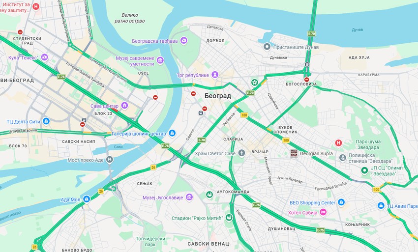 Nema gužvi u Beogradu dan pred Uskrs