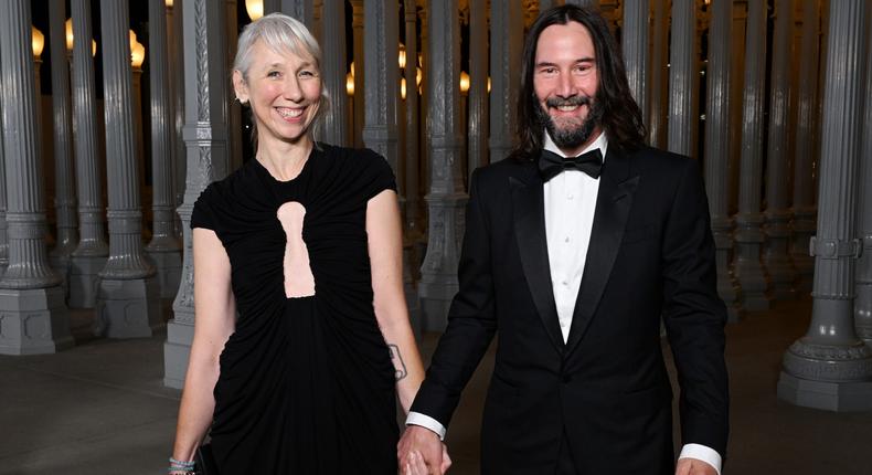 Alexandra Grant and Keanu Reeves attend the 2023 LACMA Art+Film Gala.Michael Kovac/Getty Images
