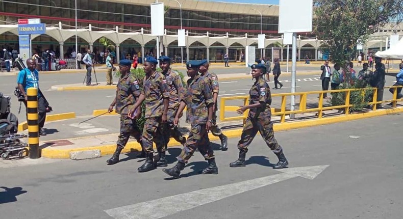 Kenya Airforce personnel deployed to JKIA amid aviation workers strike