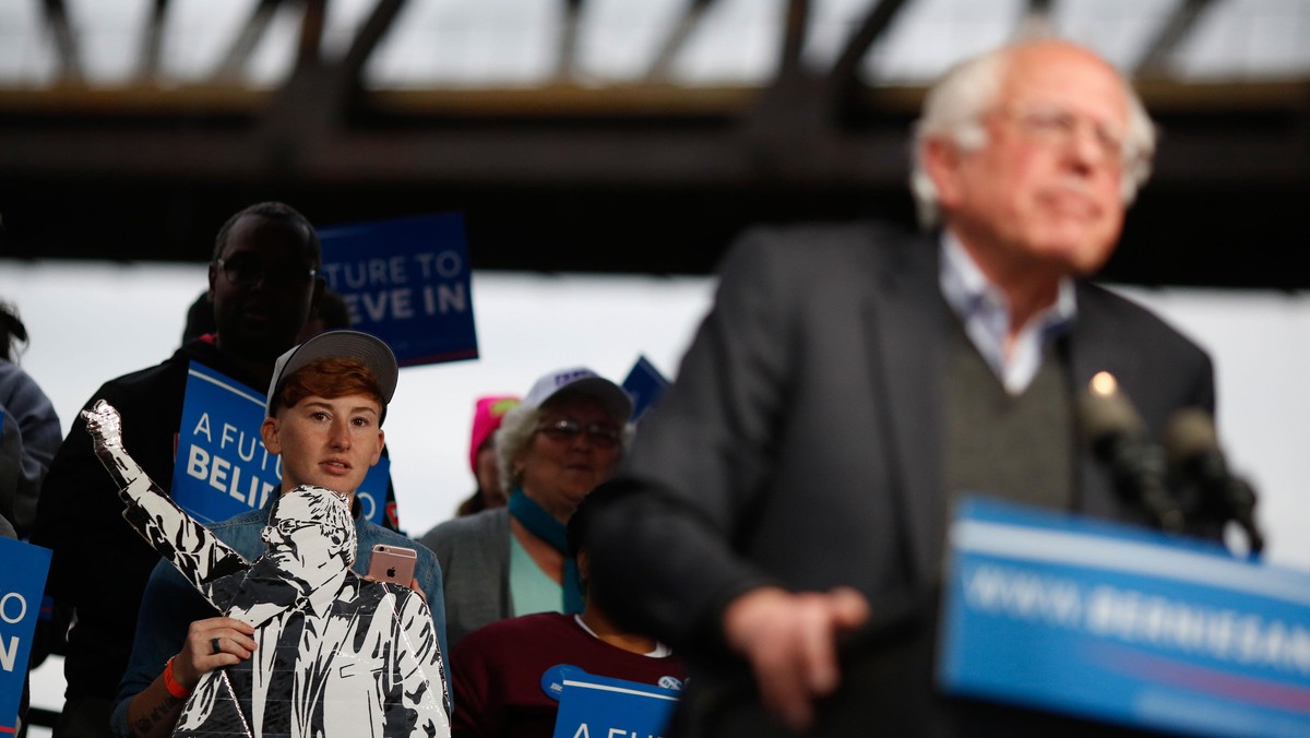 Presidential Candidate Bernie Sanders Holds Election Night Rally