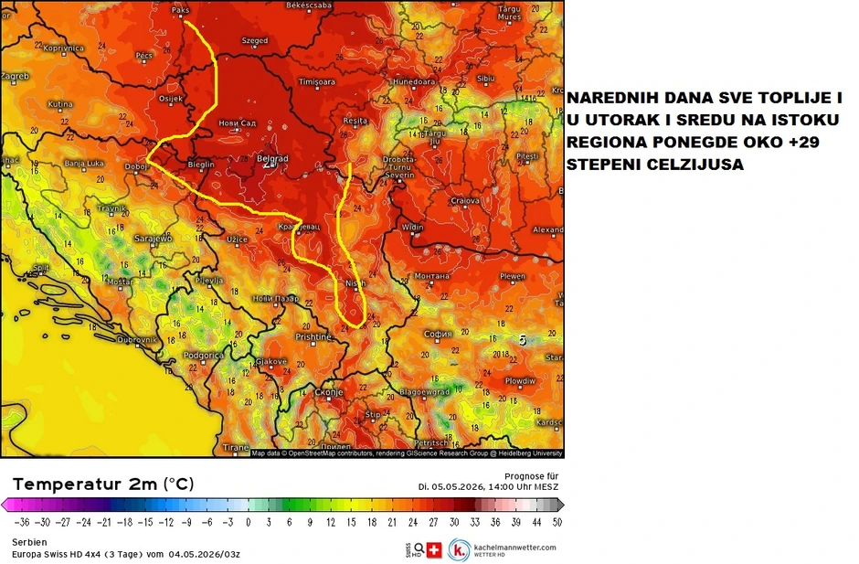 Temperature do 30 stepeni Celzijusa u Srbiji narednih dana