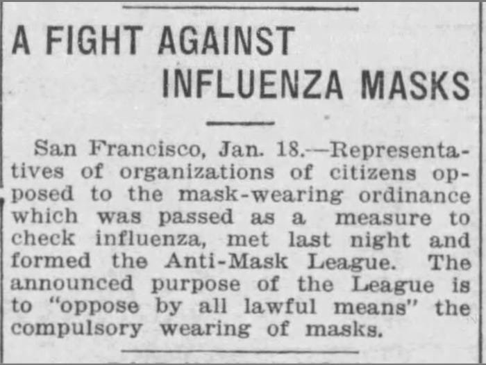Wycinek z kanadyjskiej gazety z 18 stycznia 1919 roku
