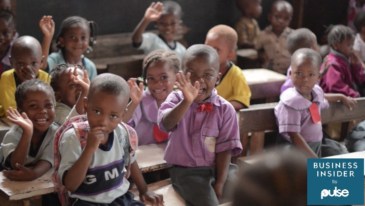 Pupils inside classroom at Morit International School Ajegunle 