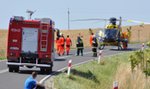 Helikopter zabrał zabrał ranną dziewczynkę z wypadku