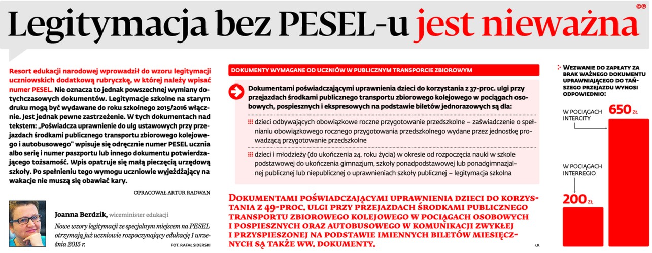 Legitymacja bez PESEL-u jest nieważna