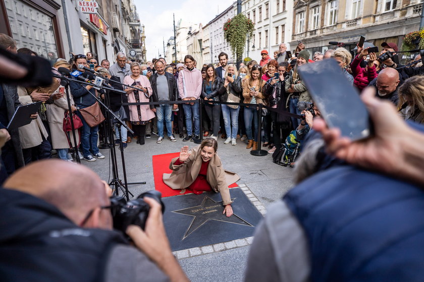 Agata Kulesza ma gwiazdę w Alei Gwiazd na Piotrkowskiej w Łodzi