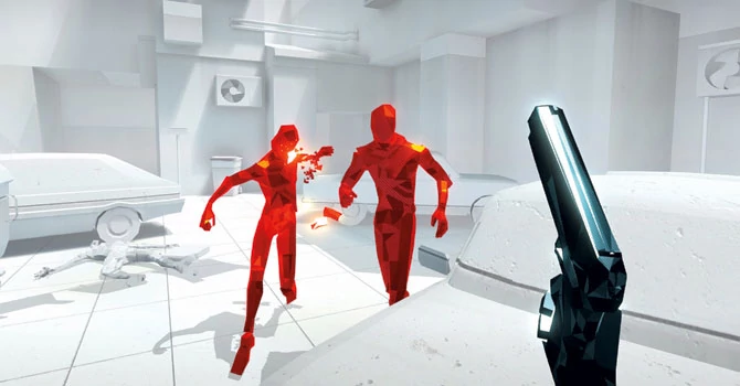 VR umożliwi nowe koncepcje gier: w Superhot czas przesuwa się tylko wtedy, kiedy gracz się porusza.