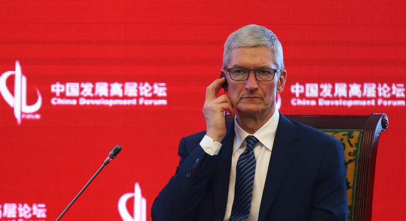 Apple CEO Tim Cook at the China Development Forum in 2017.Visual China Group via Getty Images