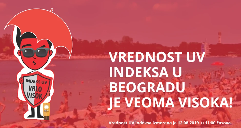 UV zračenje veoma visoko