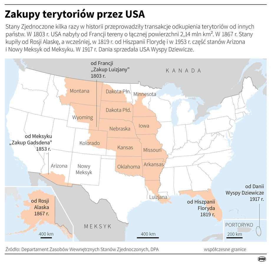 Jak Stany Zjednoczone kupowały ziemie