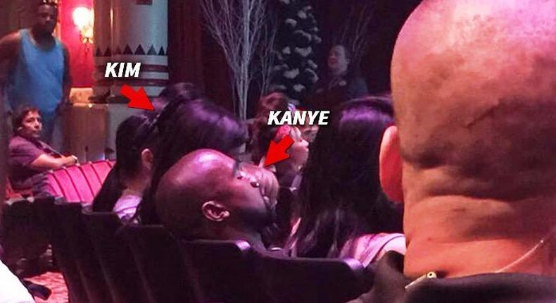 Kanye dozing off while guests watch the 25-mins Frozen sing-along show at Disneyland