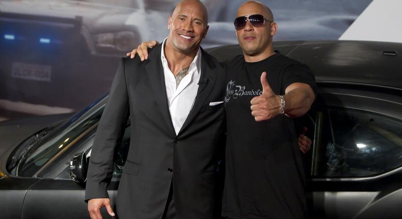 Dwayne 'The Rock' Johnson and Vin Diesel.