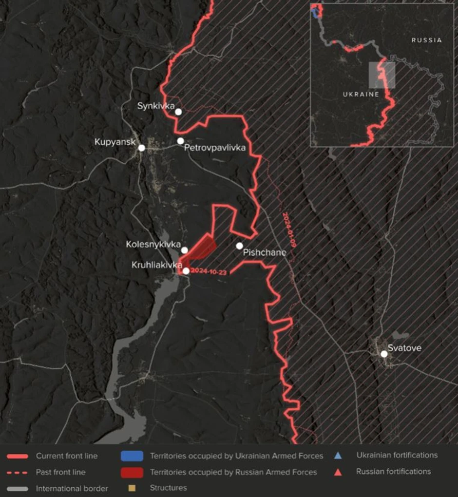 Rusija Ukrajina, mapa Kupjansk