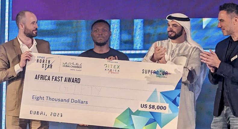 GIFTY AI is a Nigerian startup, and its victory at the Super Nova Challenge by North Star at GITEX 2023 is a significant achievement for Africa as a whole. Image source: Twitter/@ONDINigeria